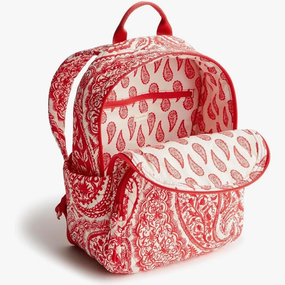 Vera Bradley NWT Red and White Paisley Backpack